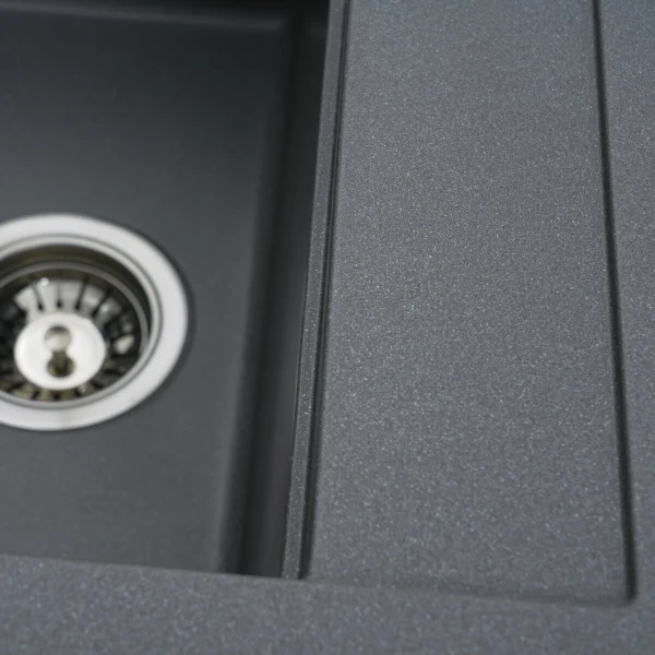 Гранітна мийка для кухні Platinum 5149 FIESTA матова Сірий мусон