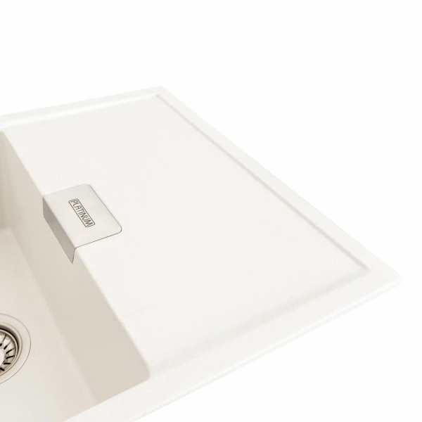 Гранітна мийка для кухні Platinum 8650 DIAMOND матова (білосніжна)