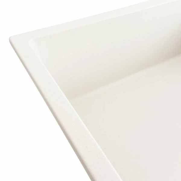 Гранітна мийка для кухні Platinum 8650 DIAMOND матова (білосніжна)