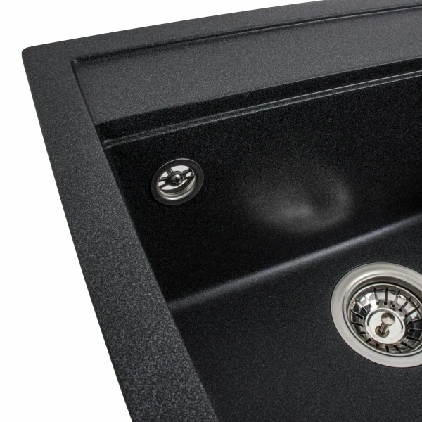 Гранітна мийка для кухні Platinum 5149 FIESTA матовий Карбон