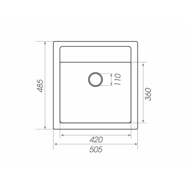 Гранітна мийка для кухні Platinum 5149 FIESTA матовий Моріон