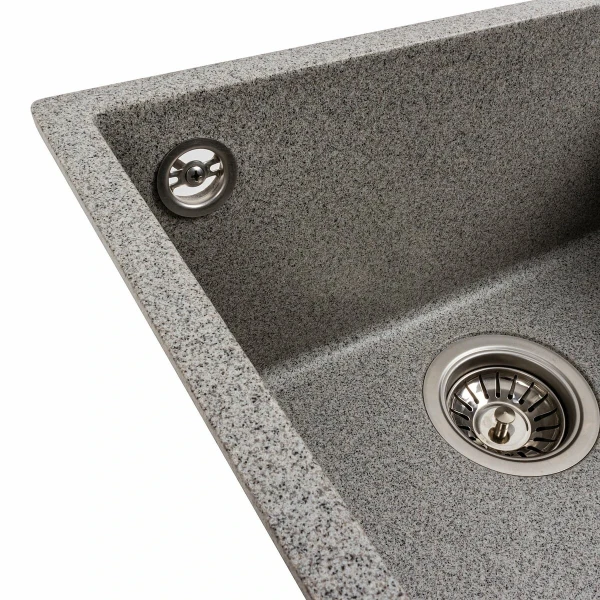 Гранітна мийка для кухні Platinum 4040 RUBA матовий сірий