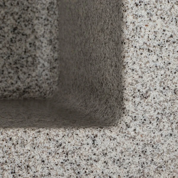 Гранітна мийка для кухні Platinum 4040 RUBA матовий сірий