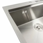 Кухонна мийка 60х50 Platinum Handmade підставкою для ножів круглий, PLATINUM нержавійка з (сифон 3,0/0,8)