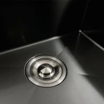 Кухонна мийка чорна Platinum Handmade отвори, круглий сифон PLATINUM PVD 78×43 R (два 3,0/0,8)