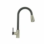 Змішувач з висувним виливом Platinum KT 8203 (8614) Чорний матовий комбі