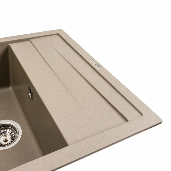 Кухонна мийка гранітна Platinum PLATINUM 7050 CASCADA матова Титан