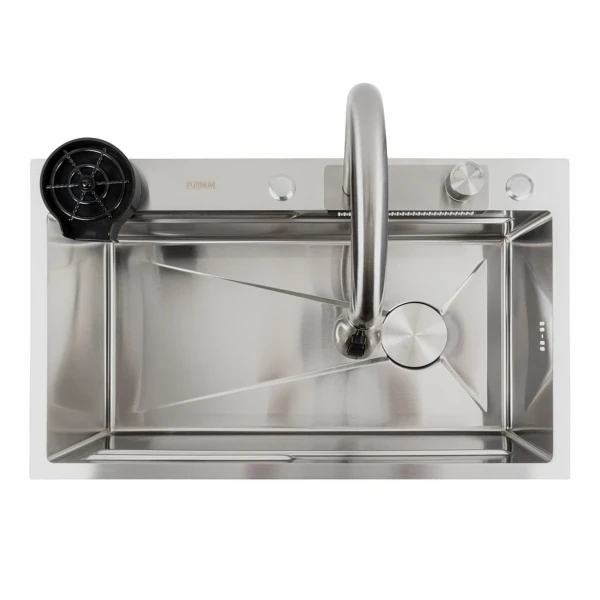 Кухонна мийка Platinum Handmade "Водоспад" PLATINUM CM 75×46A нержавійка