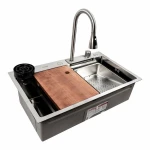 Кухонна мийка Platinum Handmade "Водоспад" PLATINUM CM 75×46A нержавійка