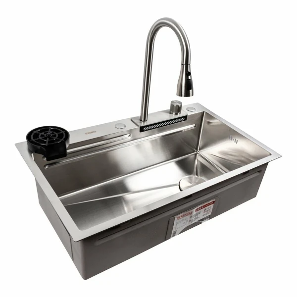 Кухонна мийка Platinum Handmade "Водоспад" PLATINUM CM 75×46A нержавійка