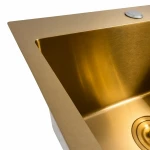 Кухонна мийка 50*50 PVD Gold Valeso Handmade (сифон круглий, 3,0/0,8)