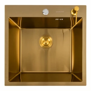 Кухонна мийка Gold Valeso Handmade круглий, VALESO 50×50 PVD (сифон 3,0/0,8)