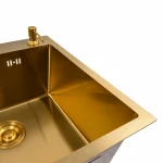 Кухонна мийка 50*50 PVD Gold Valeso Handmade (сифон круглий, 3,0/0,8)