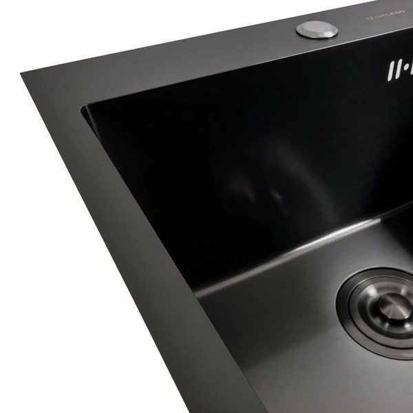 Кухонна мийка 50*50 PVD чорна Valeso Handmade (товщина 3,0/1.5)