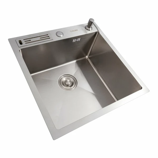 50*50 Мийка нержавійка Valeso Handmade з підставкою для ножів (3,0/0,8)