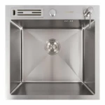 50*50 Мийка нержавійка Valeso Handmade з підставкою для ножів (3,0/0,8)