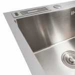 50*50 Мийка нержавійка Valeso Handmade з підставкою для ножів (3,0/0,8)