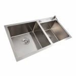Кухонна мийка 78*43 нержавійка на дві чаші VALESO Handmade (3.0/0.8)