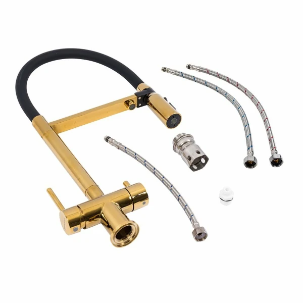 Змішувач кухонний NES-TN65 PVD золотий