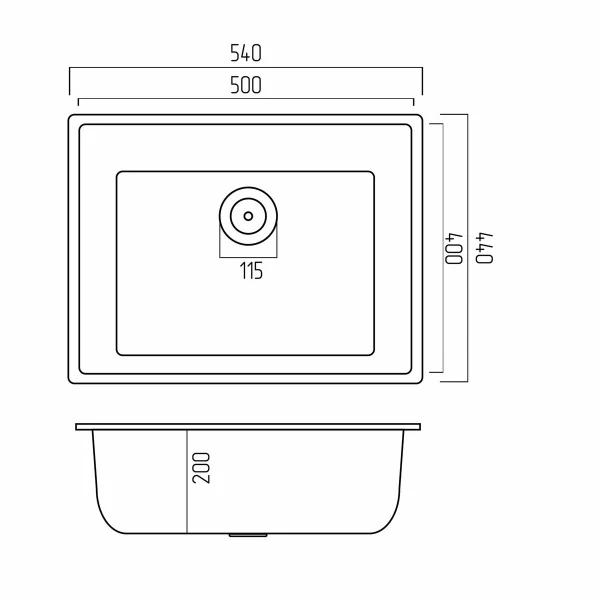 Гранітна мийка для кухні VALESO 5444 OASIS матова Сафарі
