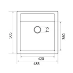 Гранітна мийка для кухні VALESO 5149 FIESTA матовий Карбон