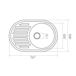 Гранітна мийка для кухні VALESO 7750 LIRA матова Антрацит