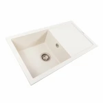 Гранітна мийка для кухні VALESO 7843 SOLID матова Біла в крапку