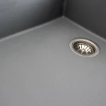 Гранітна мийка для кухні VALESO 8650 DIAMOND матова (сірий металік)