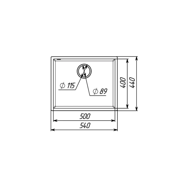 Гранітна мийка для кухні VALESO 5444 OASIS матовий Титан