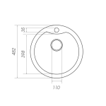 Гранітна мийка для кухні VALESO 480 TURAS матова Сірий мусон