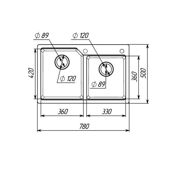 Гранітна мийка для кухні VALESO 7850 HARMONY матова Сафарі