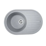 Гранітна мийка для кухні VALESO 7750 LIRA матова Сірий металік