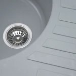 Гранітна мийка для кухні VALESO 7750 LIRA матова Сірий металік