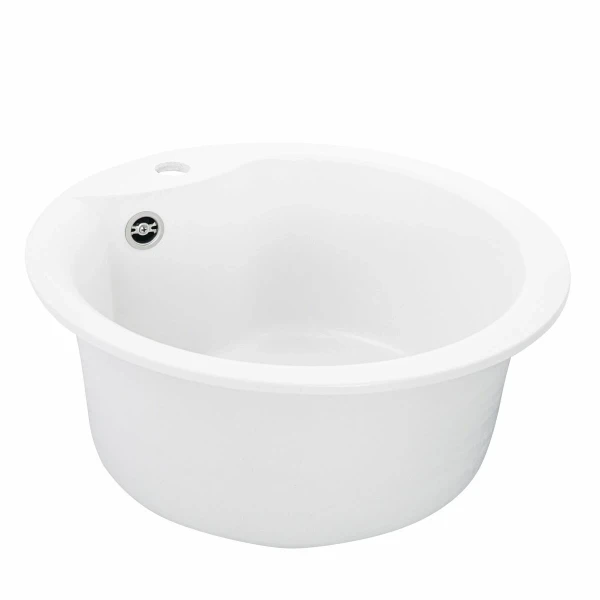 Гранітна мийка для кухні VALESO 480 TURAS матова Білосніжна