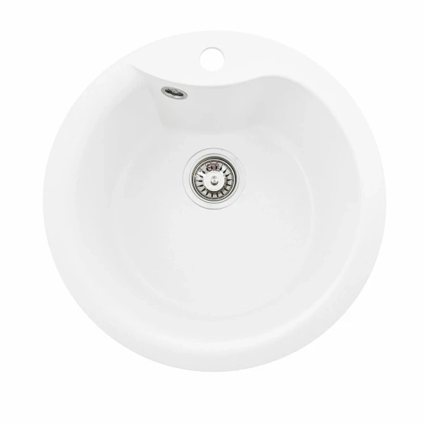 Гранітна мийка для кухні VALESO 480 TURAS матова Білосніжна