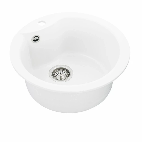 Гранітна мийка для кухні VALESO 480 TURAS матова Білосніжна