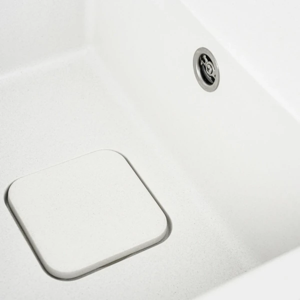 Гранітна мийка для кухні Platinum Білосніжна PLATINUM 7850 CUBE матова