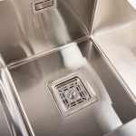 Кухонна мийка Platinum Handmade 780х430х230 на дві чаші PLATINUM HDB (квадратний сифон,3.0/1.0)