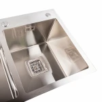 Кухонна мийка Platinum Handmade 780х430х230 на дві чаші PLATINUM HDB (квадратний сифон,3.0/1.0)