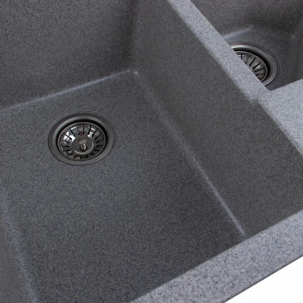 Гранітна мийка для кухні Platinum 9950 PANDORA матова Сіра