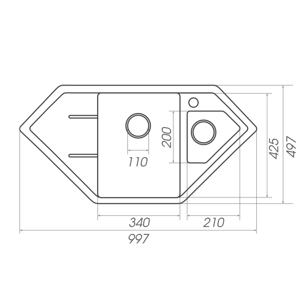 Гранітна мийка для кухні Platinum 9950 PANDORA матова Сіра