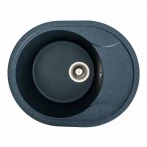 Гранітна мийка для кухні Platinum PLATINUM 5847 ONYX матова (антрацит)
