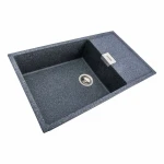 Гранітна мийка для кухні Platinum 8650 DIAMOND матова (графіт)