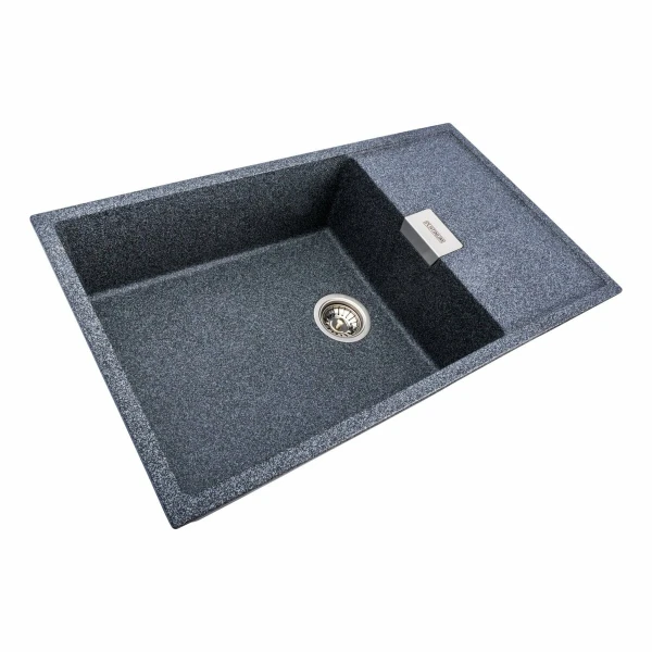 Гранітна мийка для кухні Platinum 8650 DIAMOND матова (графіт)