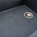 Гранітна мийка для кухні Platinum 8650 DIAMOND матова (графіт)