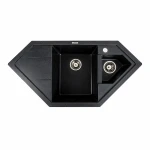 Гранітна мийка для кухні Platinum 9950 PANDORA матовий Карбон