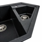 Гранітна мийка для кухні Platinum 9950 PANDORA матовий Карбон