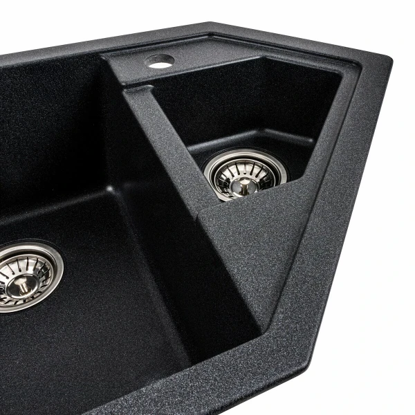 Гранітна мийка для кухні Platinum 9950 PANDORA матовий Карбон