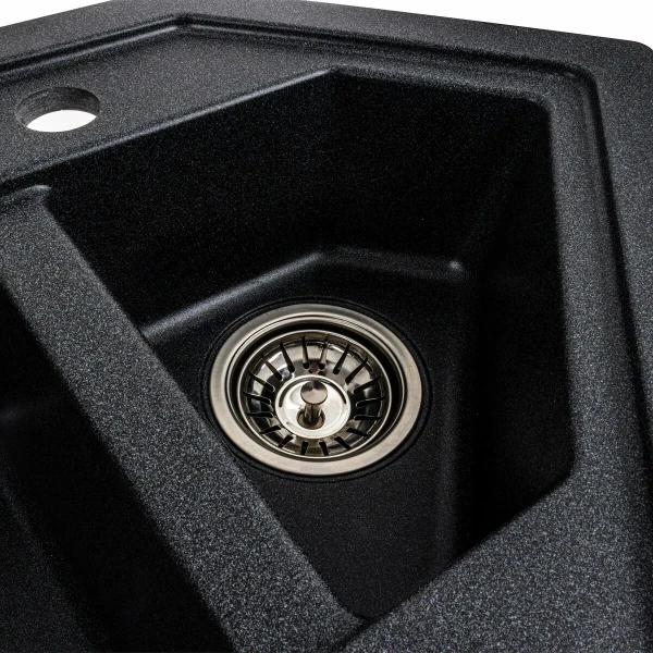Гранітна мийка для кухні Platinum 9950 PANDORA матовий Карбон