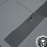 Гранітна мийка для кухні Platinum 5851 ARIA матова Сірий металік